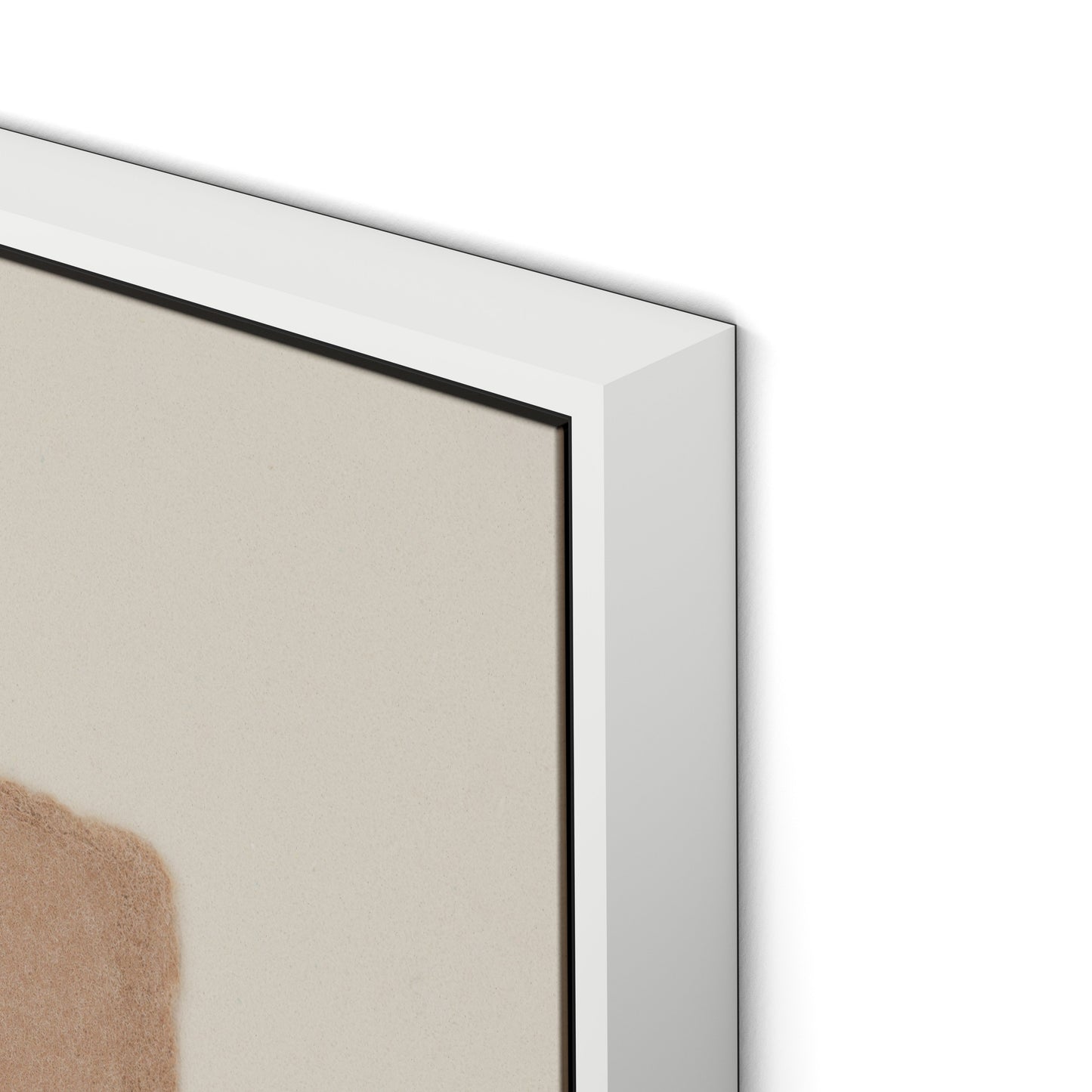 Petal and Water Green Abstract Canvas Floater Framed / 24 x 32 in / White