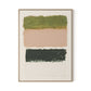Morning Pink, Night Green Abstract Canvas Floater Framed / 24 x 32 in / Natural Maple