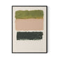 Morning Pink, Night Green Abstract Canvas Floater Framed / 24 x 32 in / Black