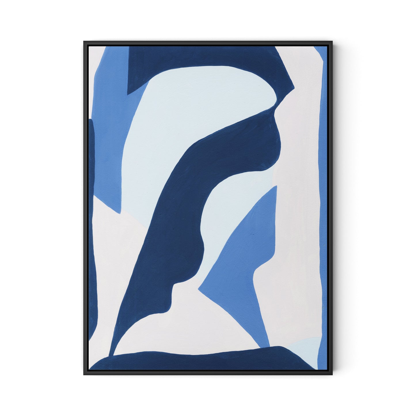 Blue No. 8 Canvas Floater Framed / 24 x 32 in / Black