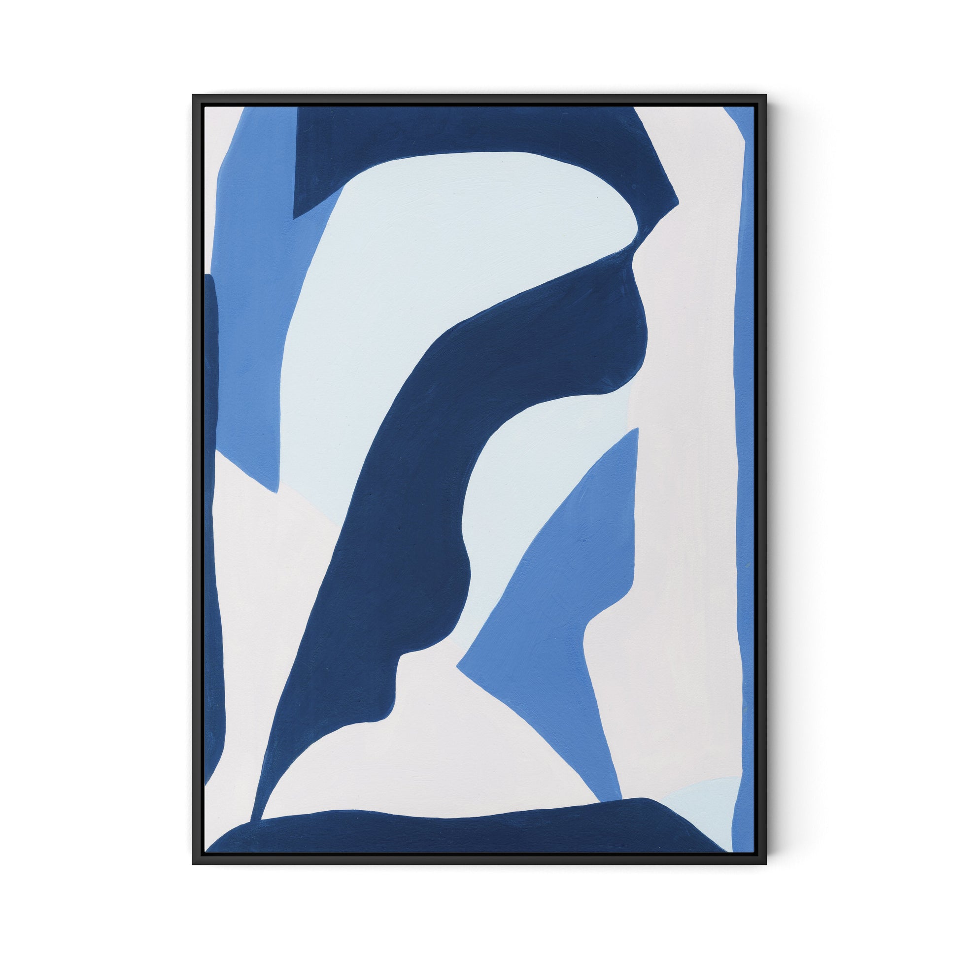 Blue No. 8 Canvas Floater Framed / 24 x 32 in / Black