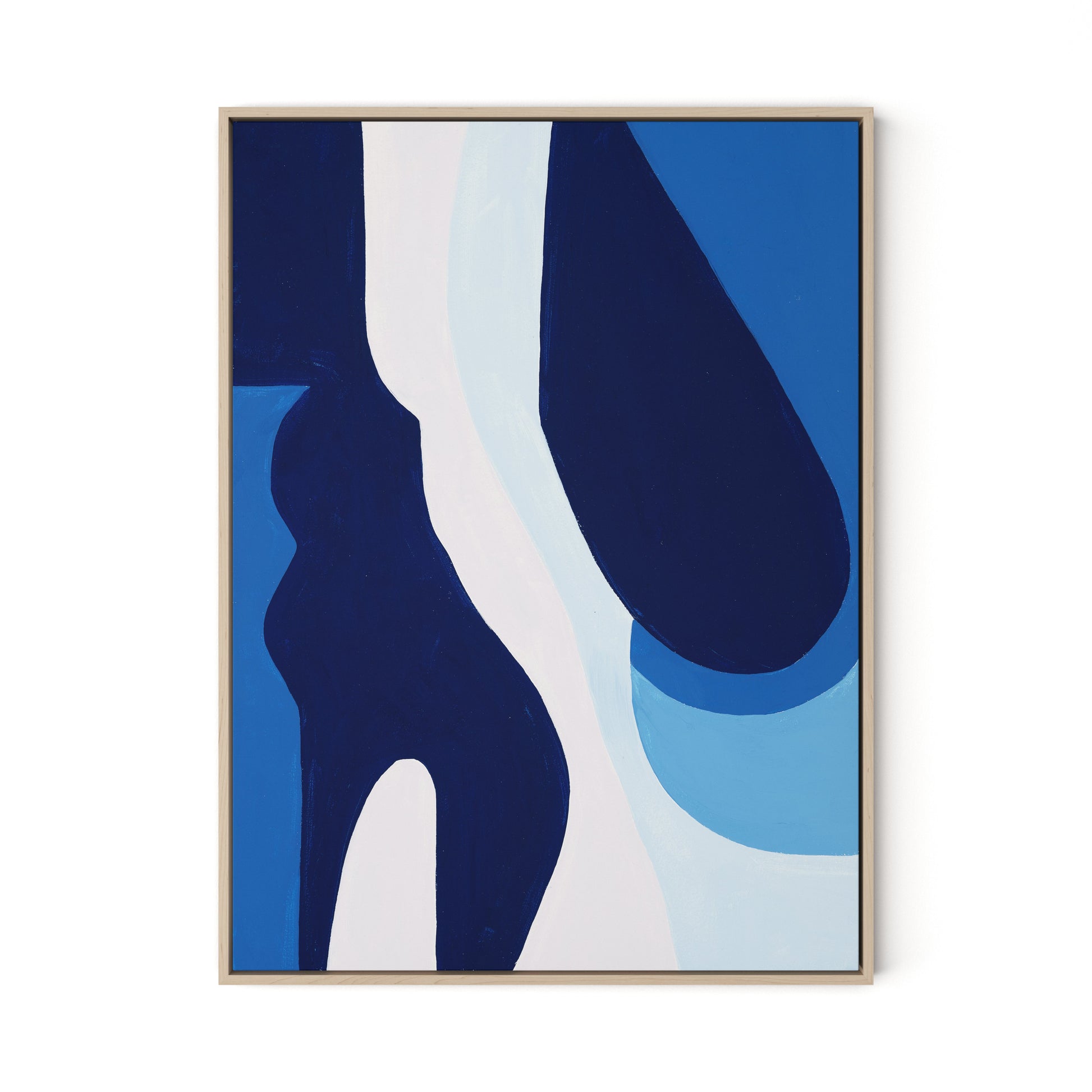 Blue No. 6 Canvas Floater Framed / 24 x 32 in / Natural Maple