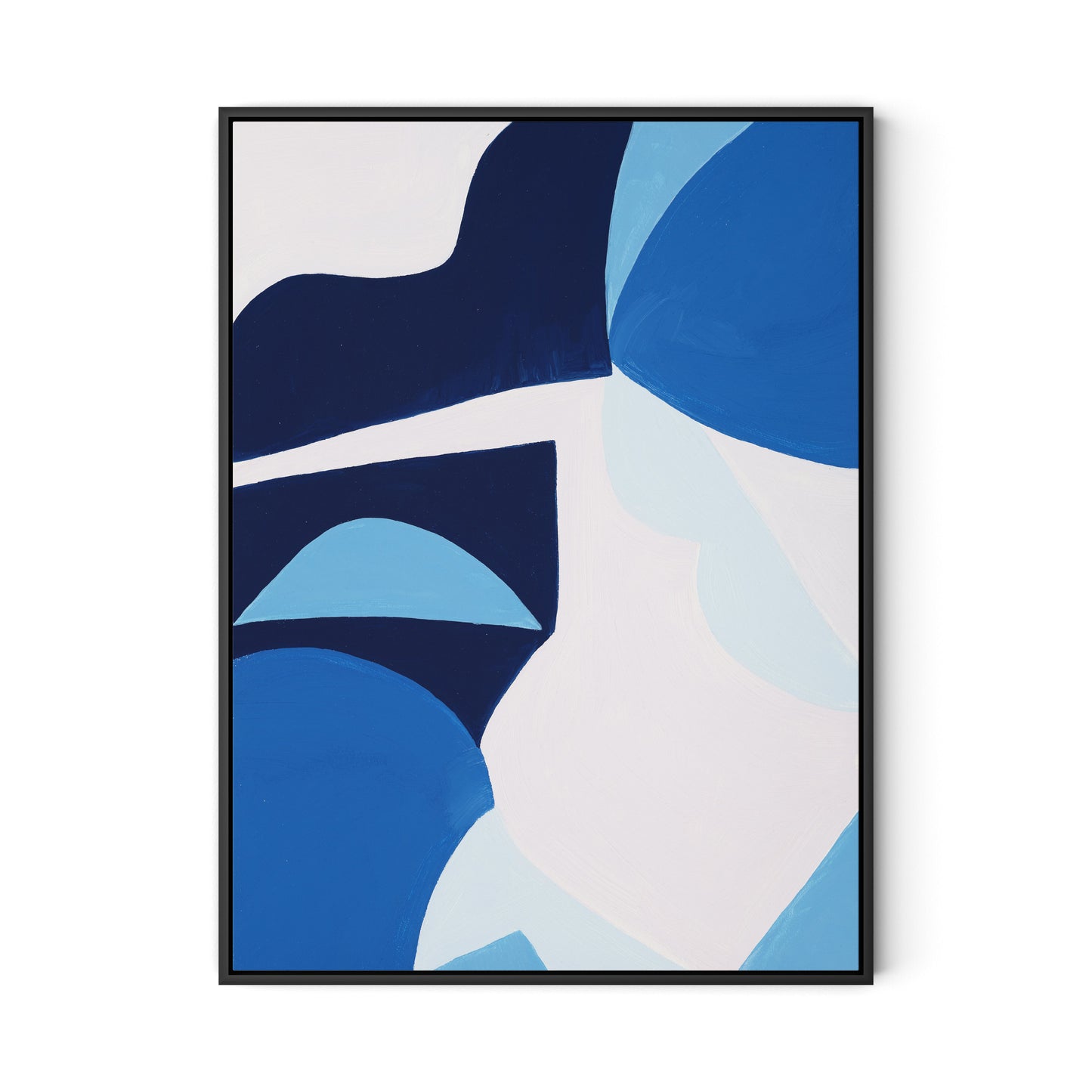Blue No. 7 Canvas Floater Framed / 24 x 32 in / Black
