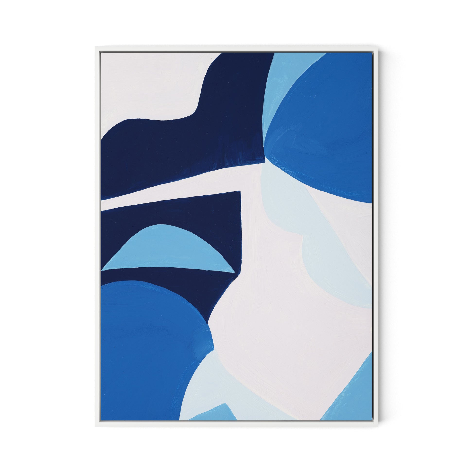 Blue No. 7 Canvas Floater Framed / 24 x 32 in / White