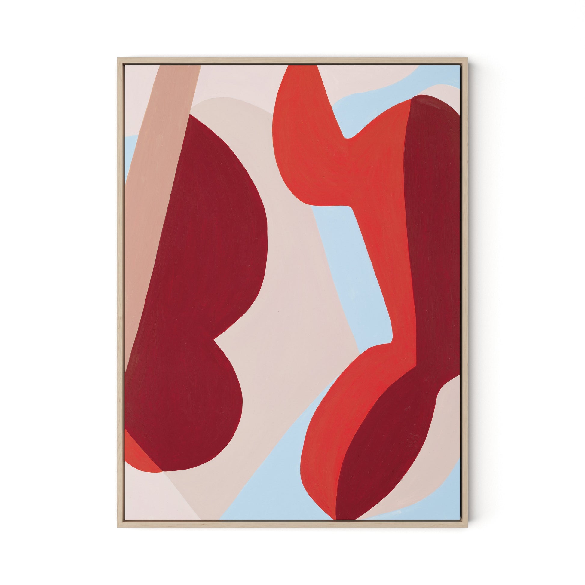 Red No. 1 Canvas Floater Framed / 24 x 32 in / Natural Maple