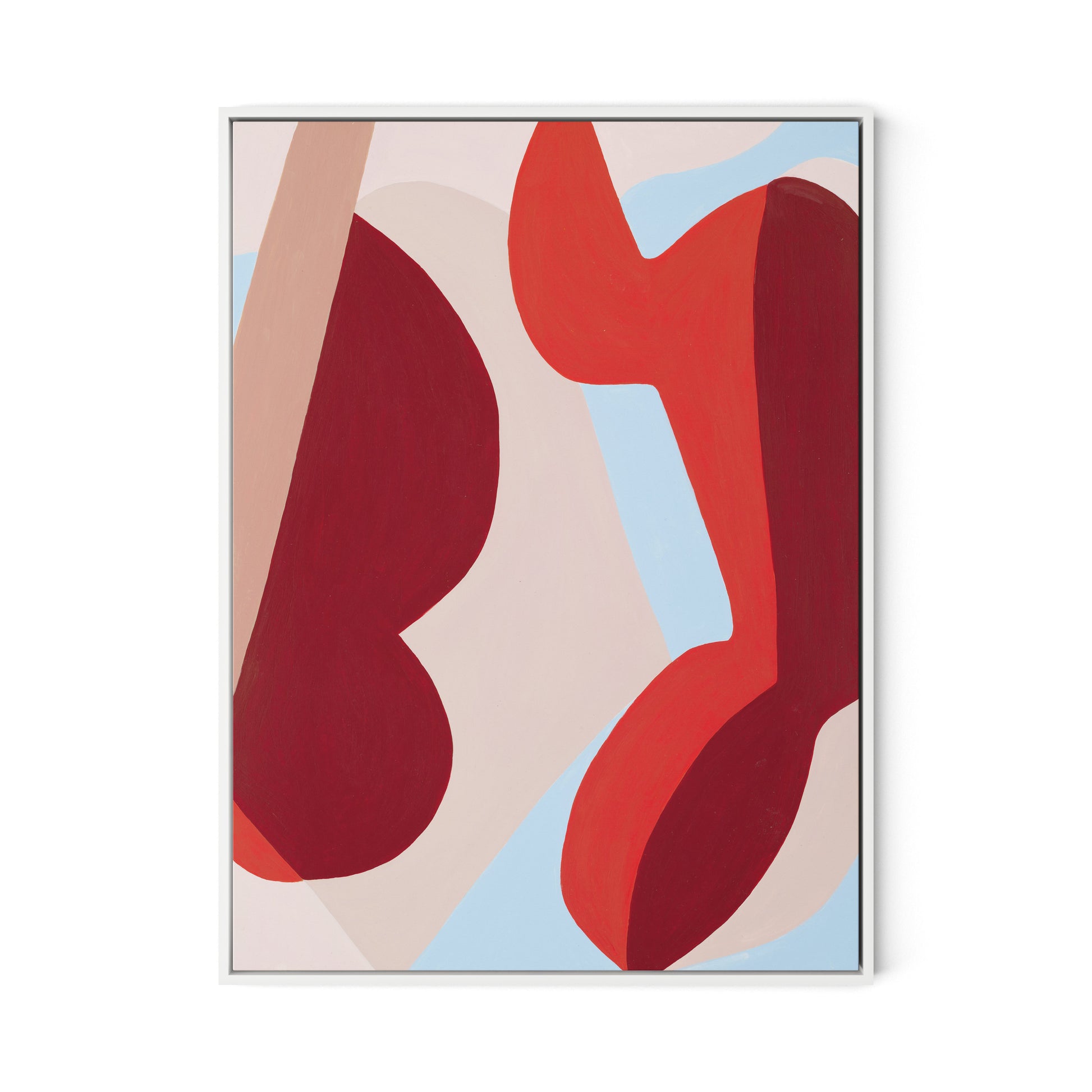 Red No. 1 Canvas Floater Framed / 24 x 32 in / White