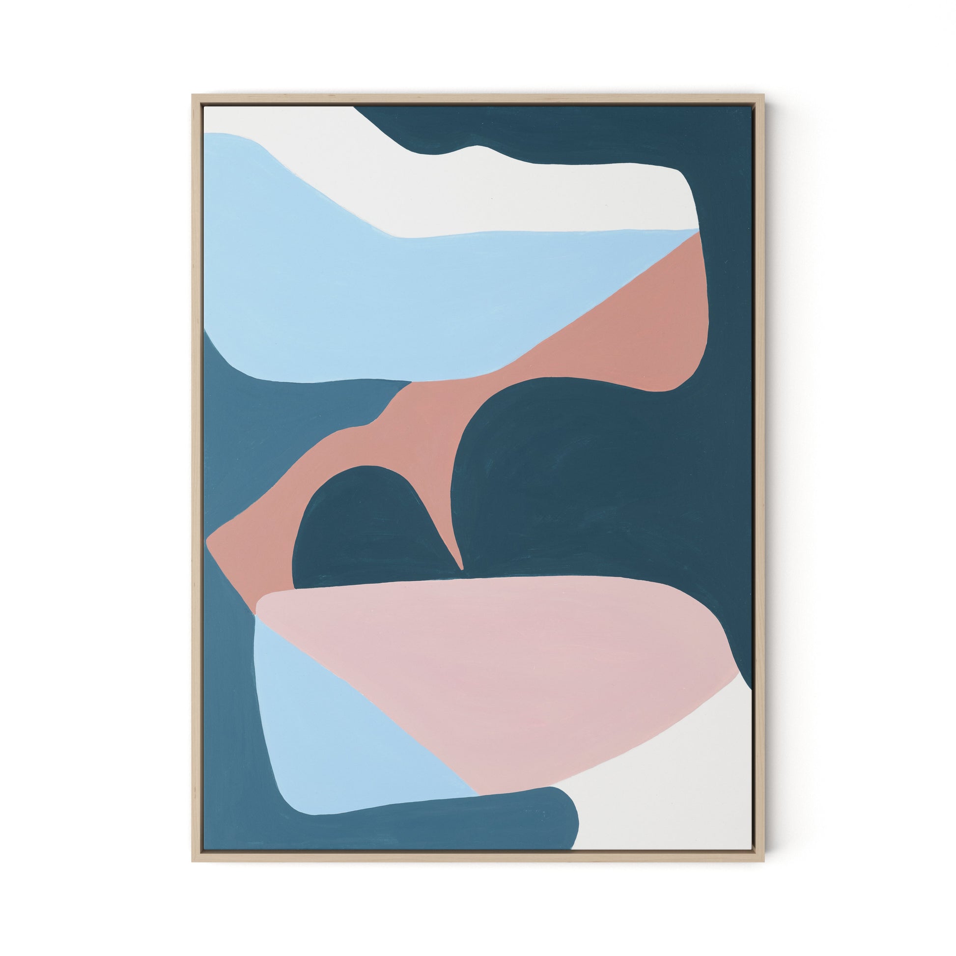 Walking No. 1 Canvas Floater Framed / 24 x 32 in / Natural Maple