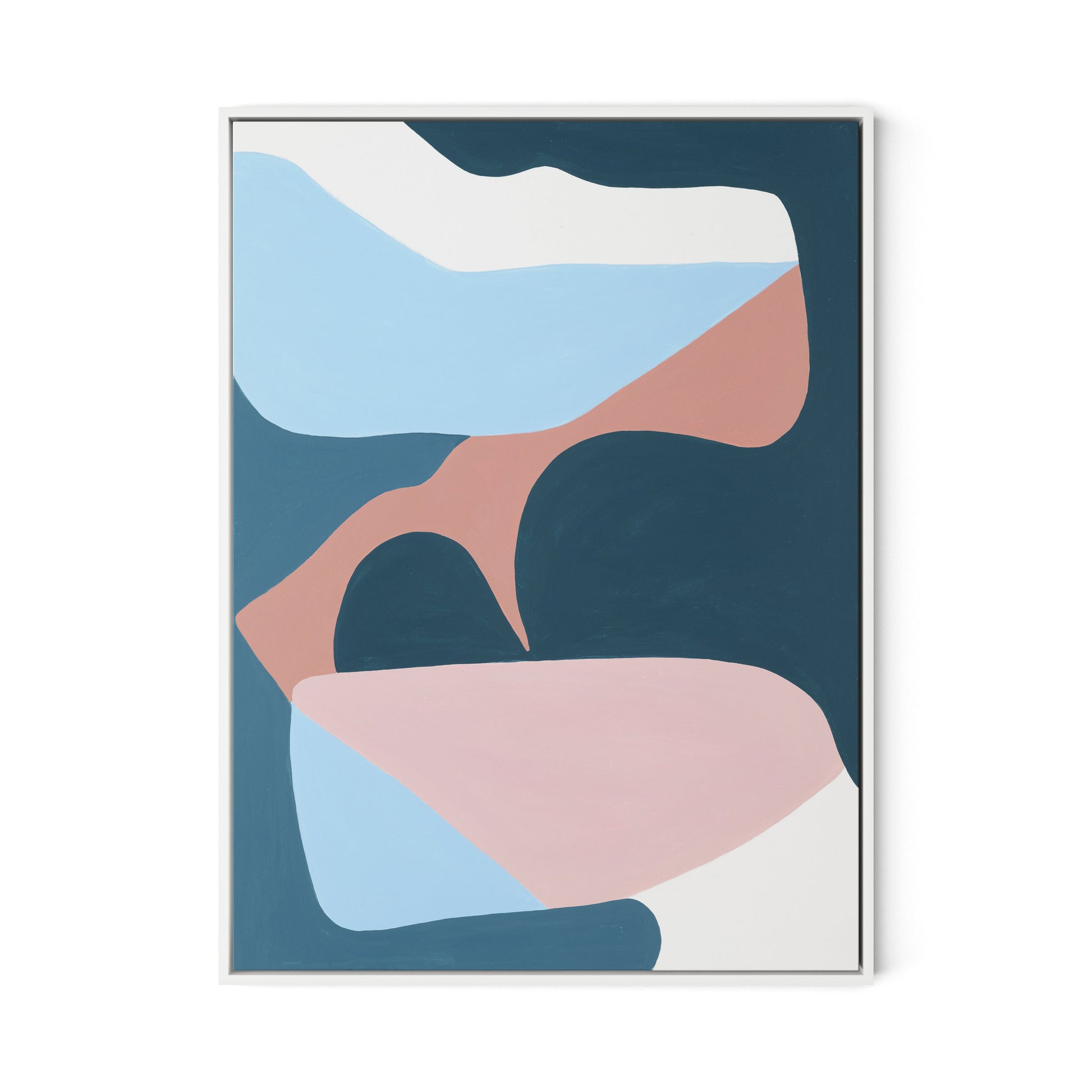 Walking No. 1 Canvas Floater Framed / 24 x 32 in / White