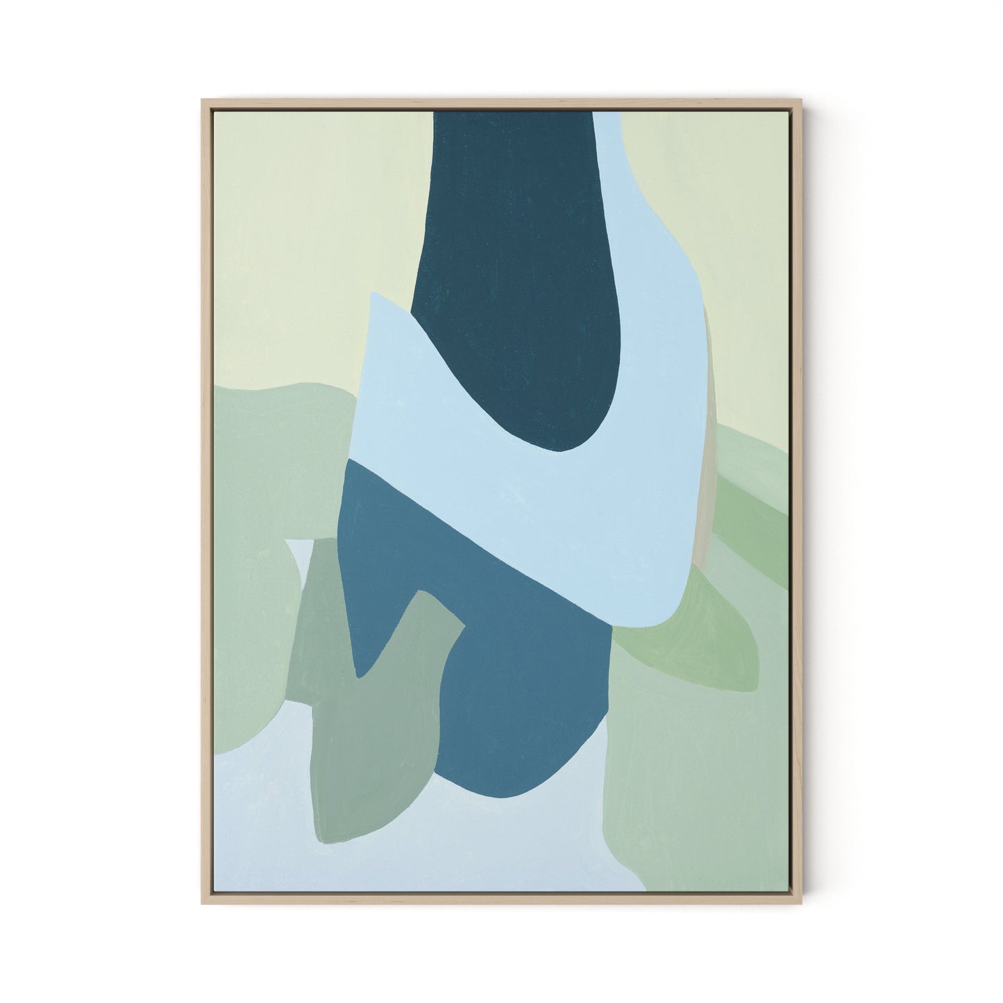 Walking No. 2 Canvas Floater Framed / 24 x 32 in / Natural Maple