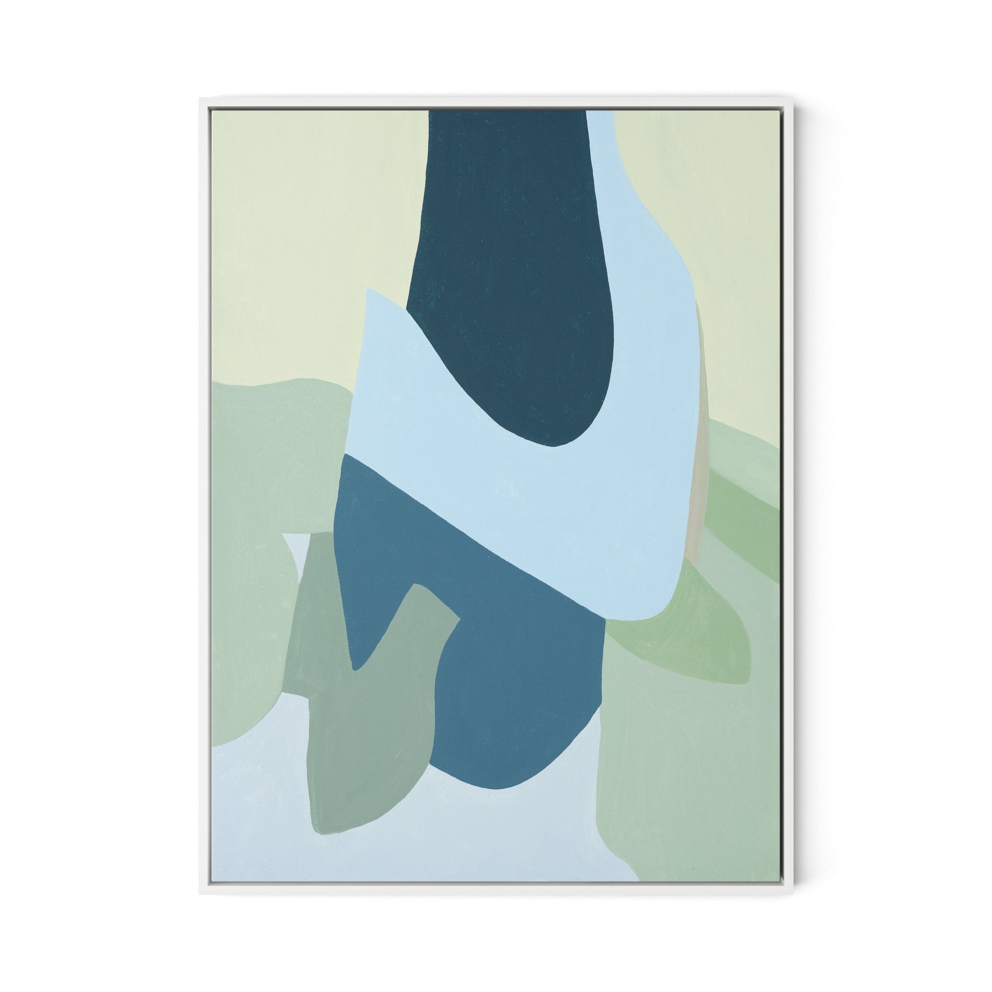 Walking No. 2 Canvas Floater Framed / 24 x 32 in / White