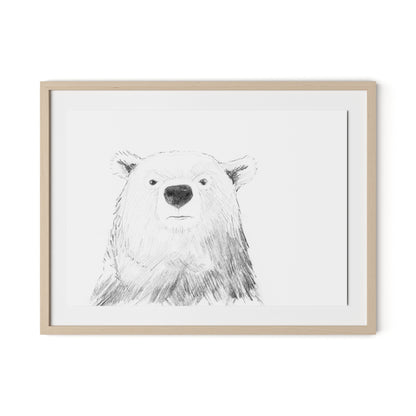 Bear Framed Paper / 32 x 24 in / Natural Maple