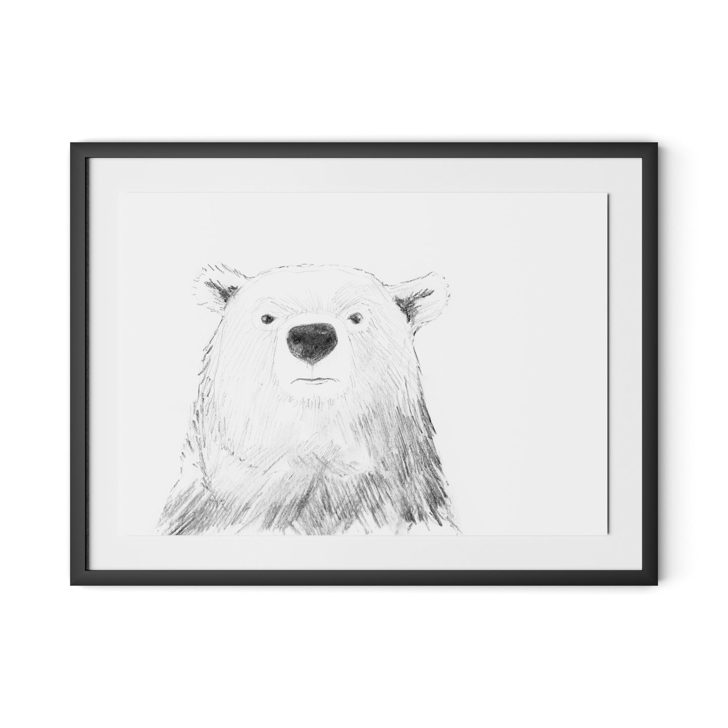 Bear Framed Paper / 32 x 24 in / Black