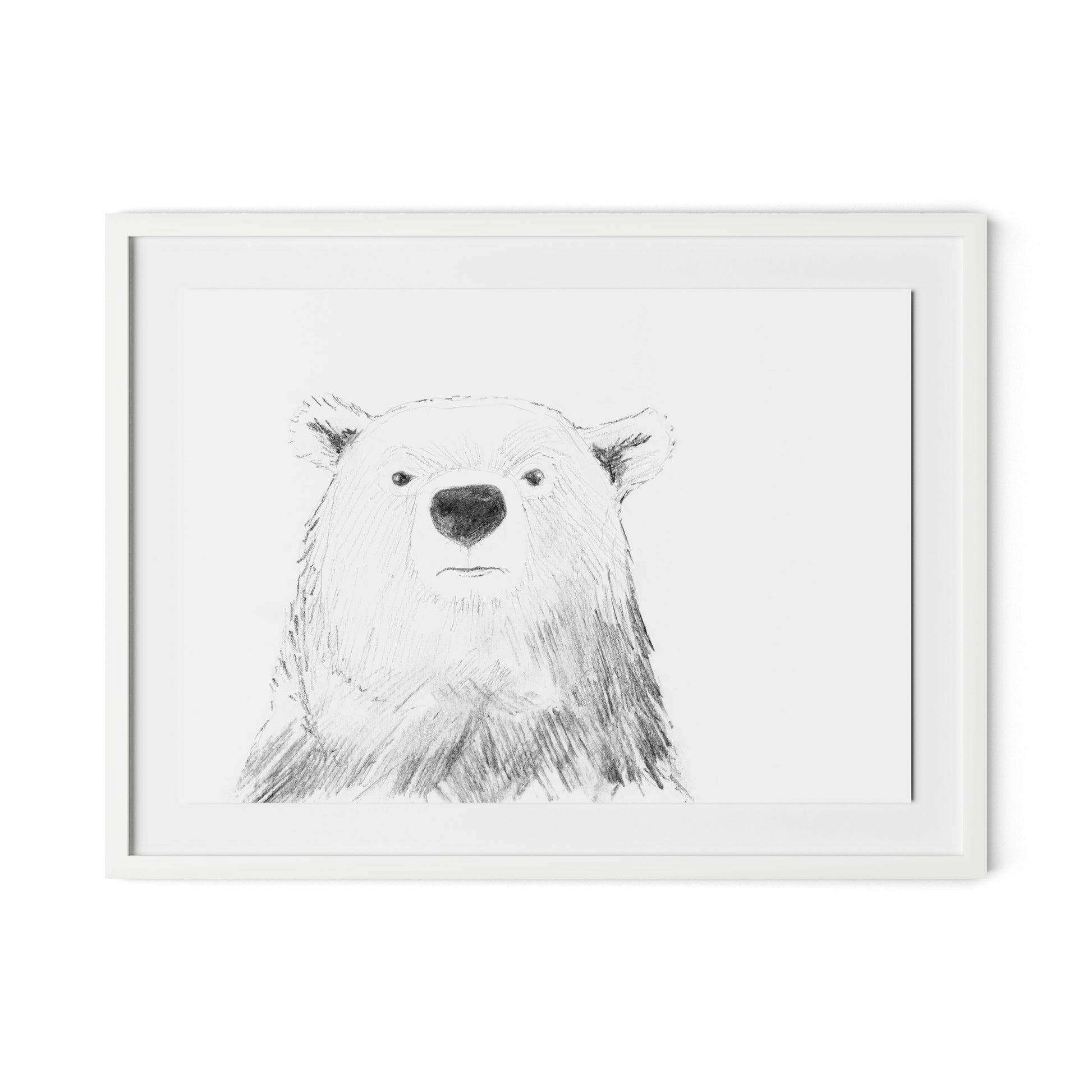 Bear Framed Paper / 32 x 24 in / White