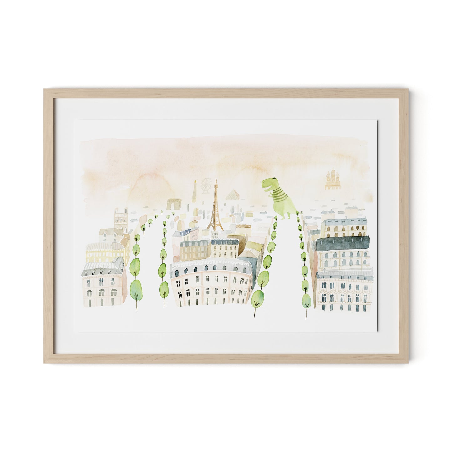Trex Paris Framed Paper / 32 x 24 in / Natural Maple