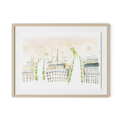 Trex Paris Framed Paper / 32 x 24 in / Natural Maple