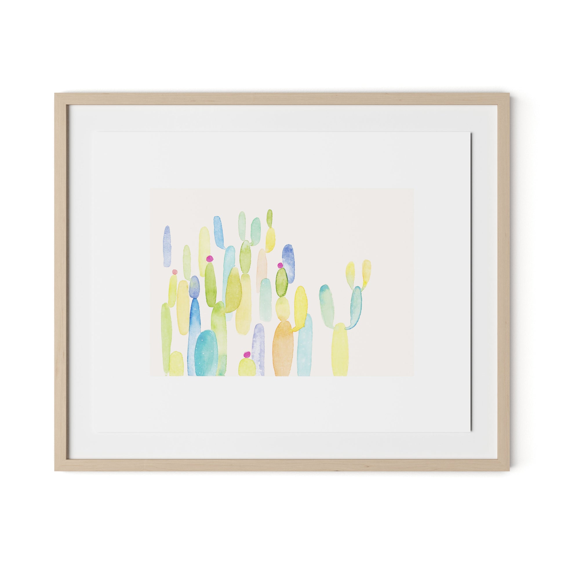 Cactus Color Framed Paper / 32 x 26.5 in / Natural Maple