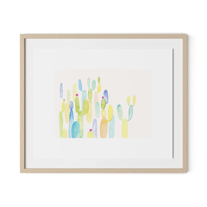 Cactus Color Framed Paper / 32 x 26.5 in / Natural Maple