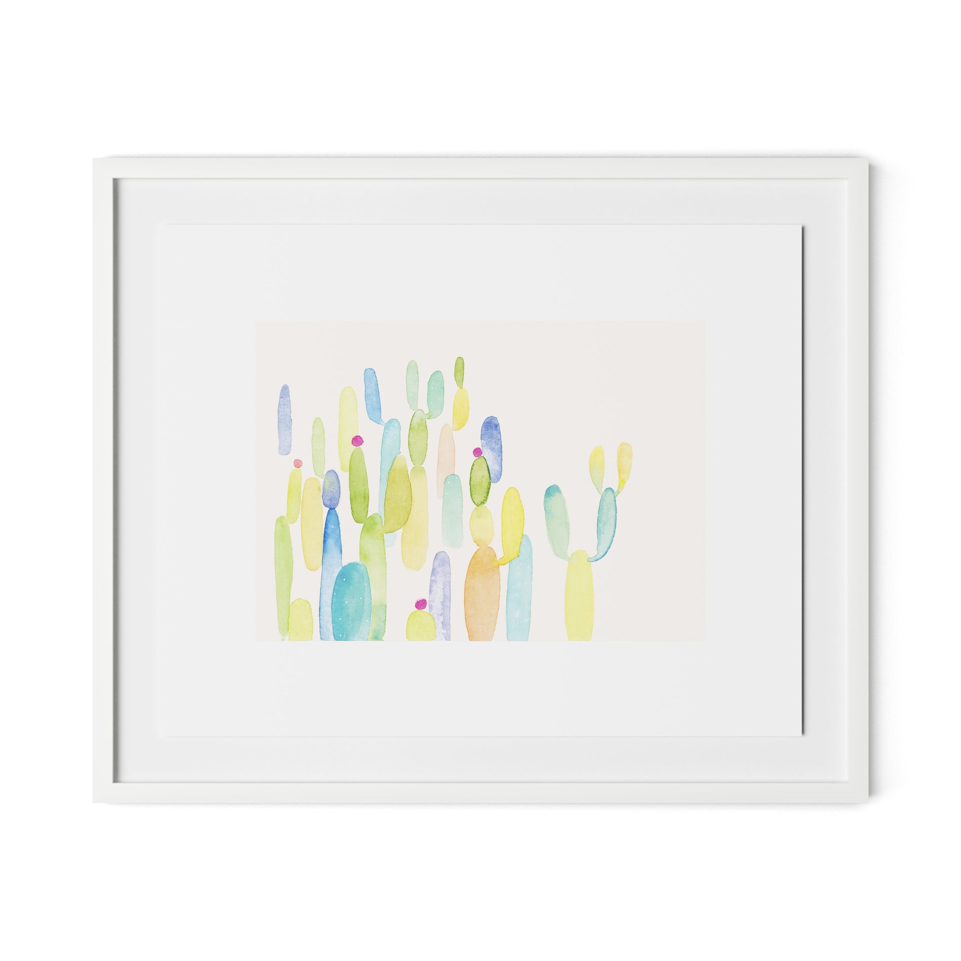 Cactus Color Framed Paper / 32 x 26.5 in / White