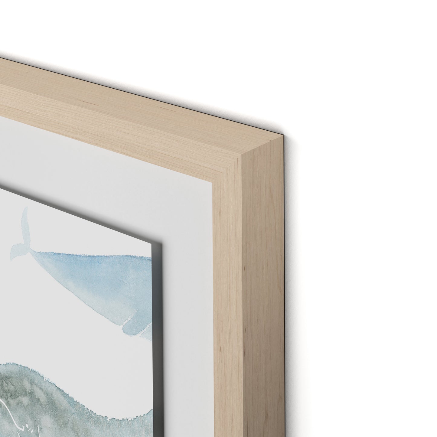 Whale Whale Framed Paper / 32 x 24 in / Natural Maple
