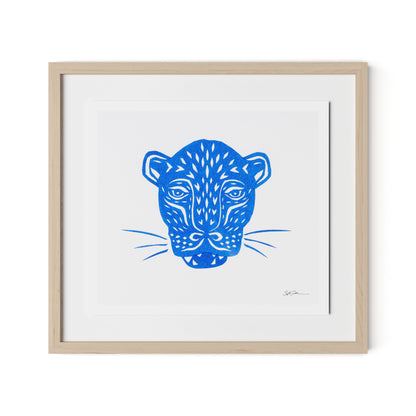 Jaguar Mask Framed Paper / 24 x 22 in / Natural Maple