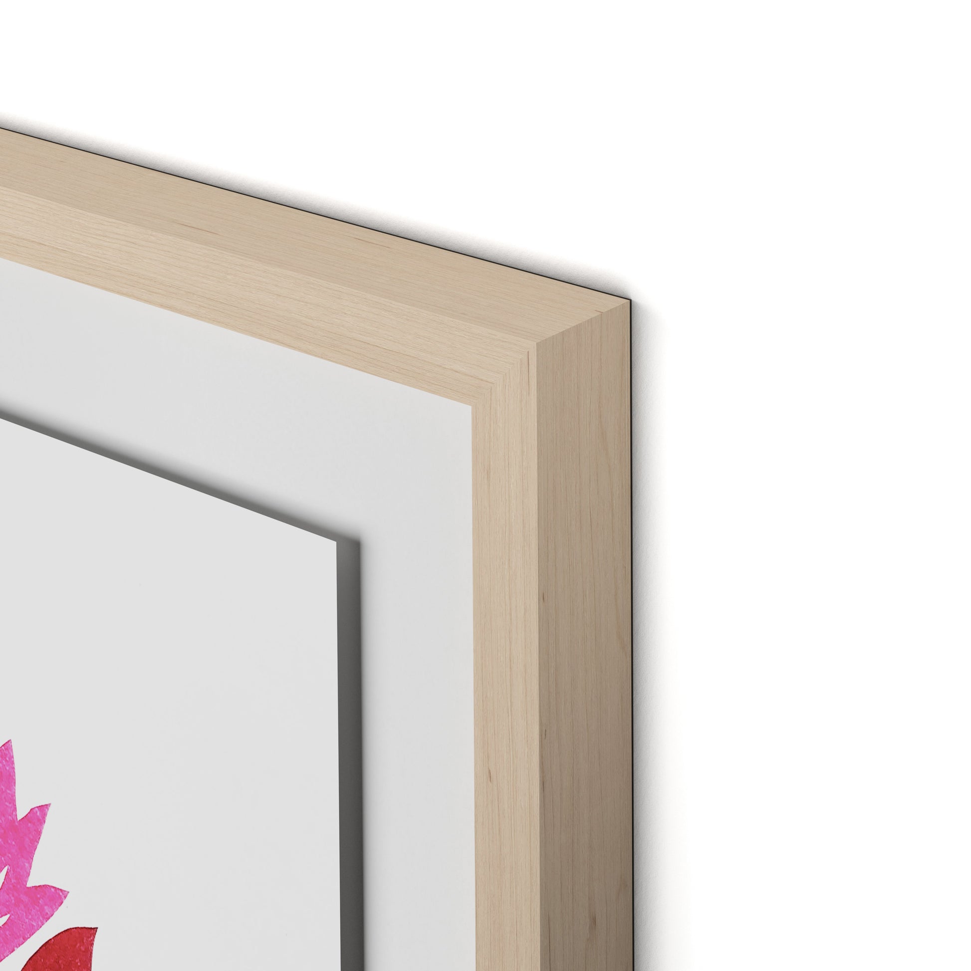 Blue Leopard Framed Paper / 32 x 24 in / Natural Maple