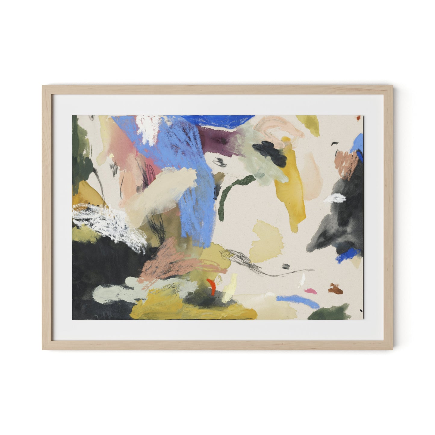 Sunny Side of the Street Framed Paper / 32 x 24 in / Natural Maple