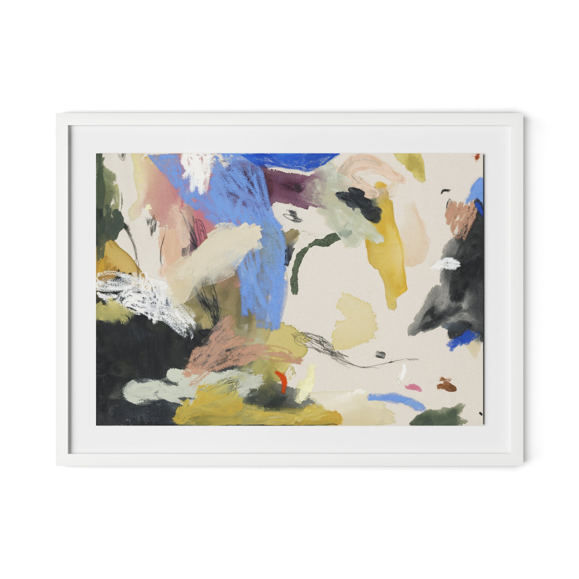 Sunny Side of the Street Framed Paper / 32 x 24 in / White