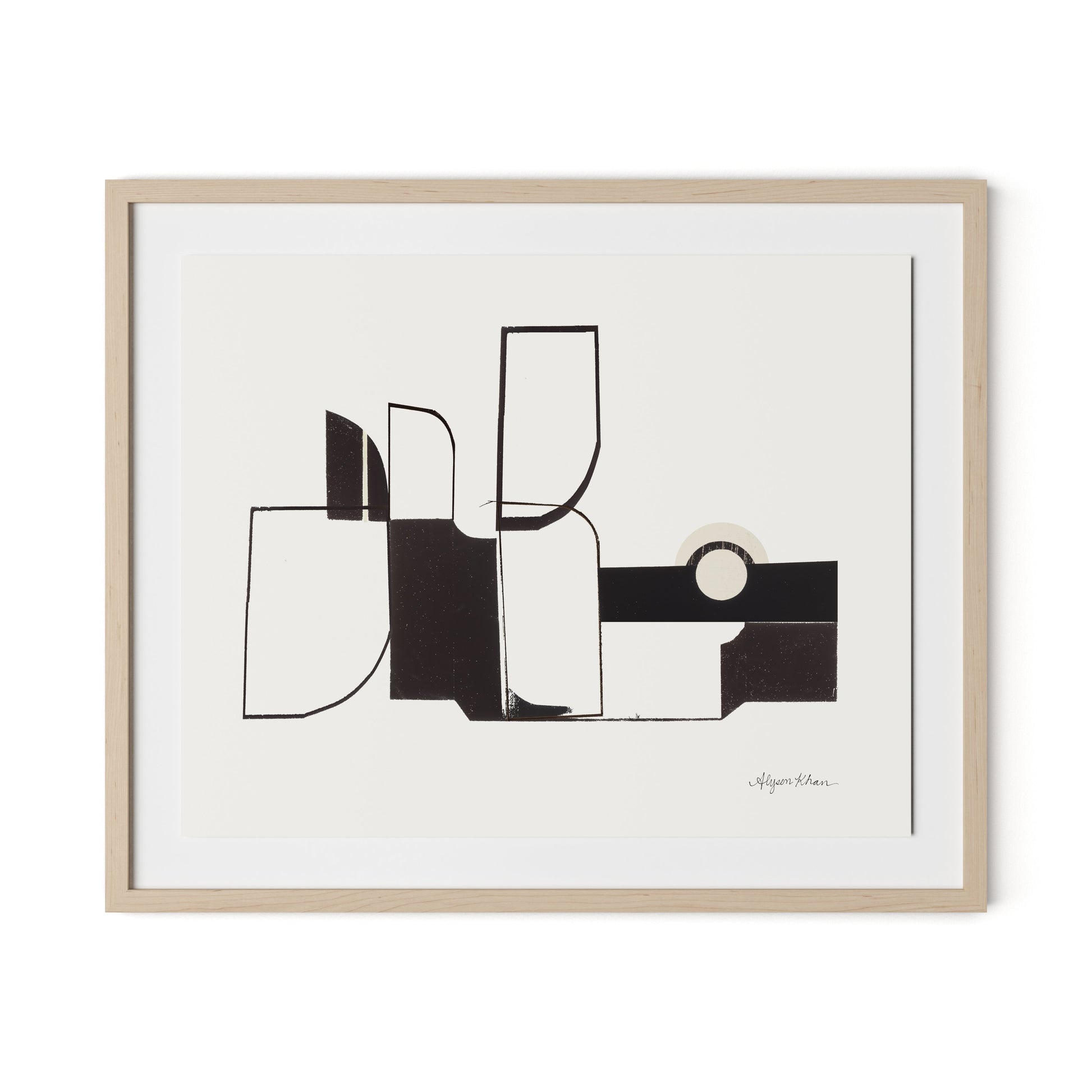 Curves Corners Framed Paper / 32 x 26.5 in / Natural Maple