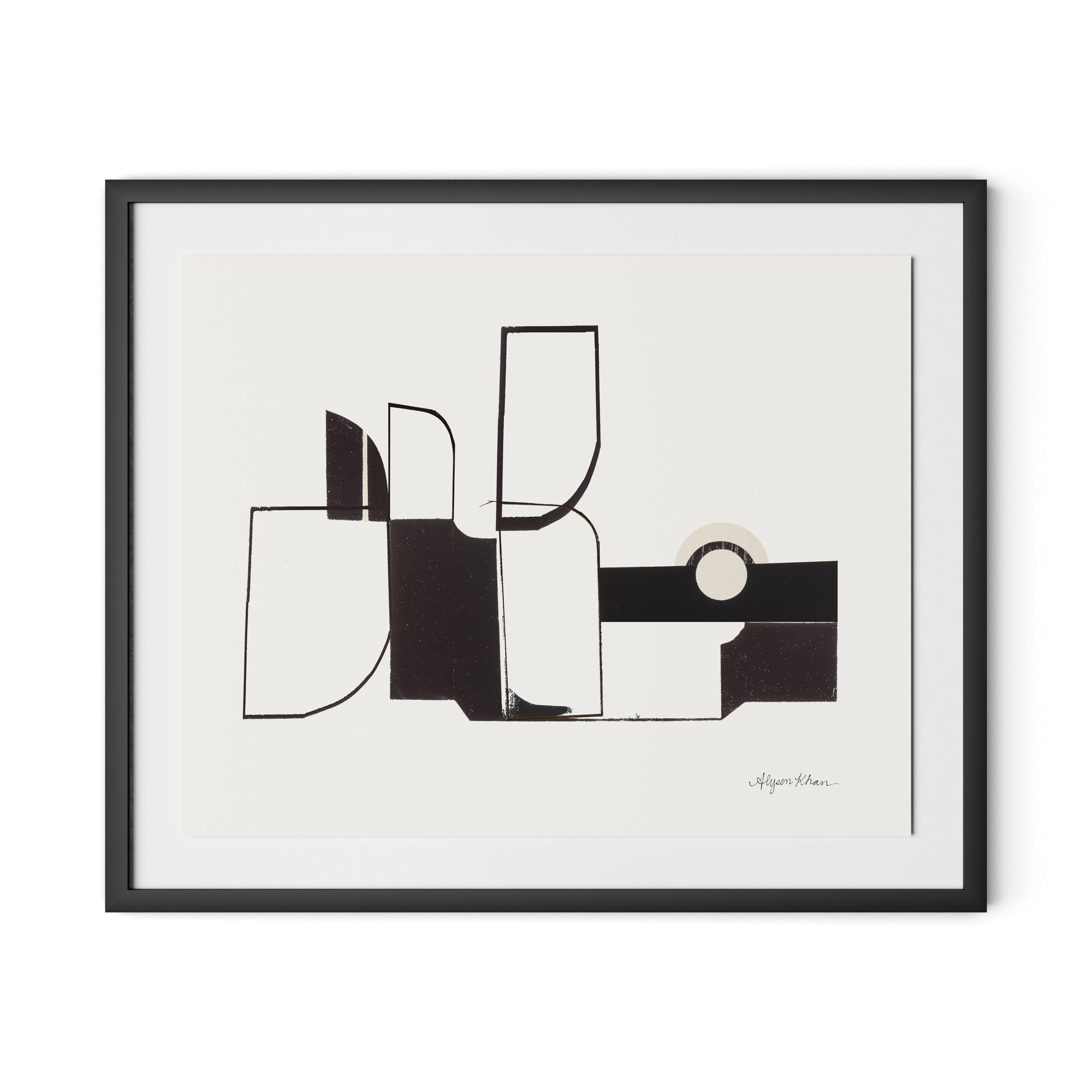 Curves Corners Framed Paper / 32 x 26.5 in / Black