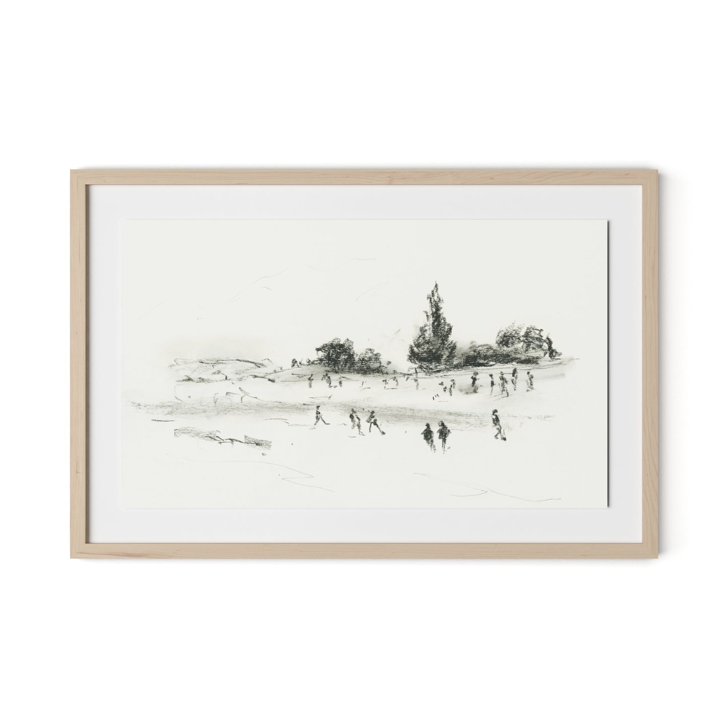 Fete Framed Paper / 32 x 21 in / Natural Maple