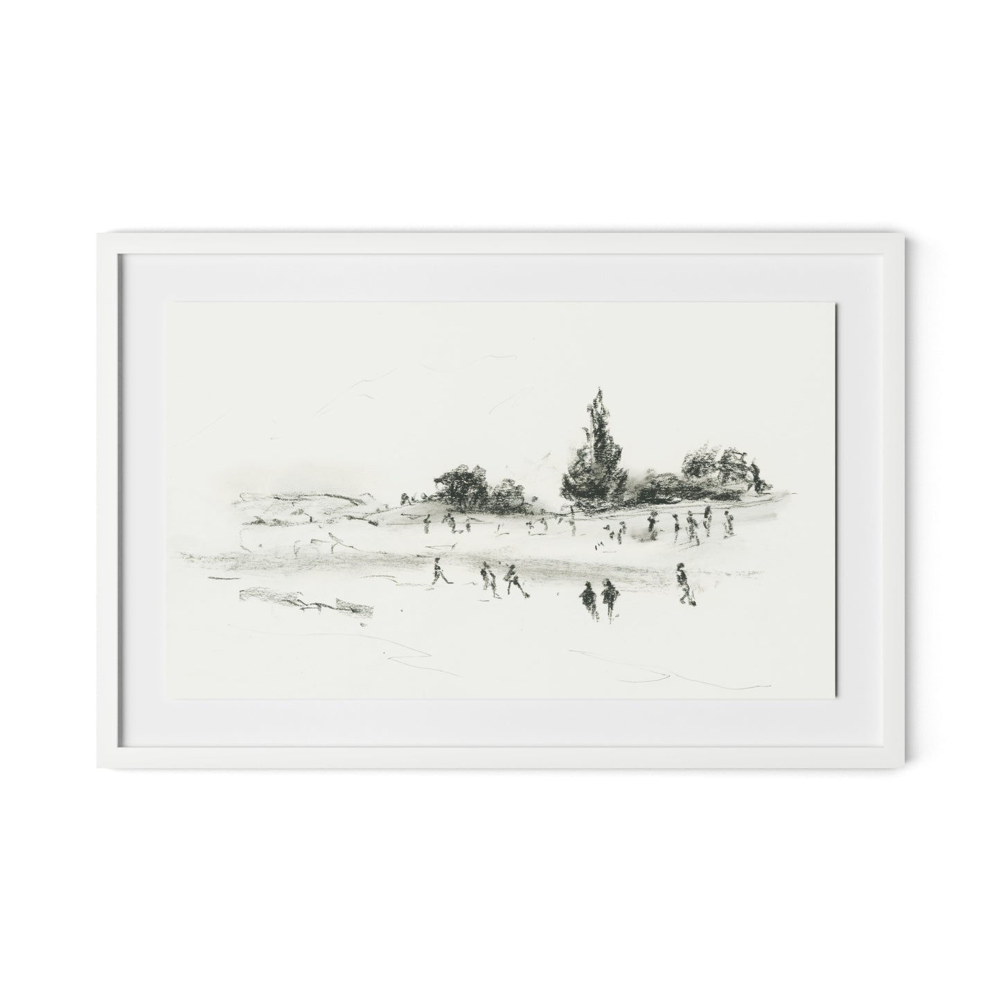 Fete Framed Paper / 32 x 21 in / White