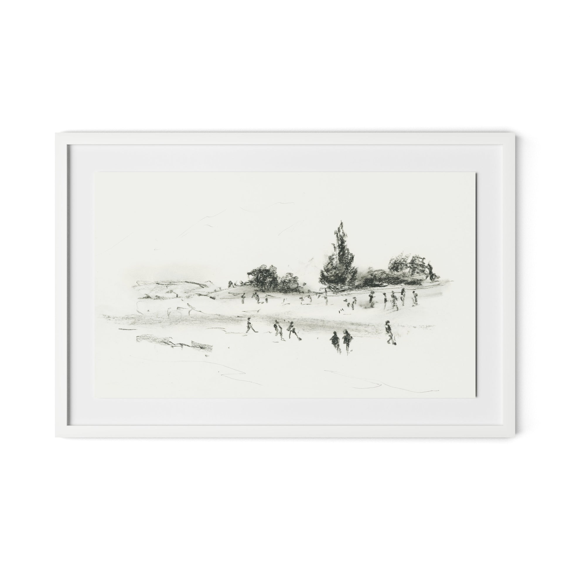 Fete Framed Paper / 32 x 21 in / White