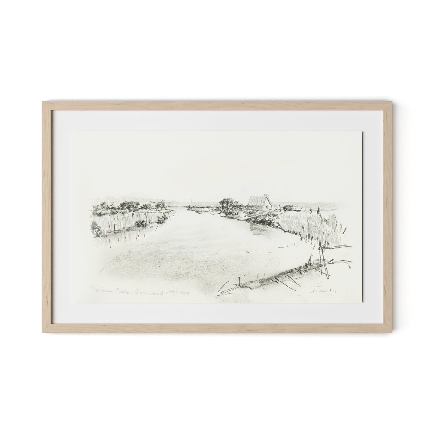 Fisherman's Cottage Framed Paper / 32 x 21 in / Natural Maple