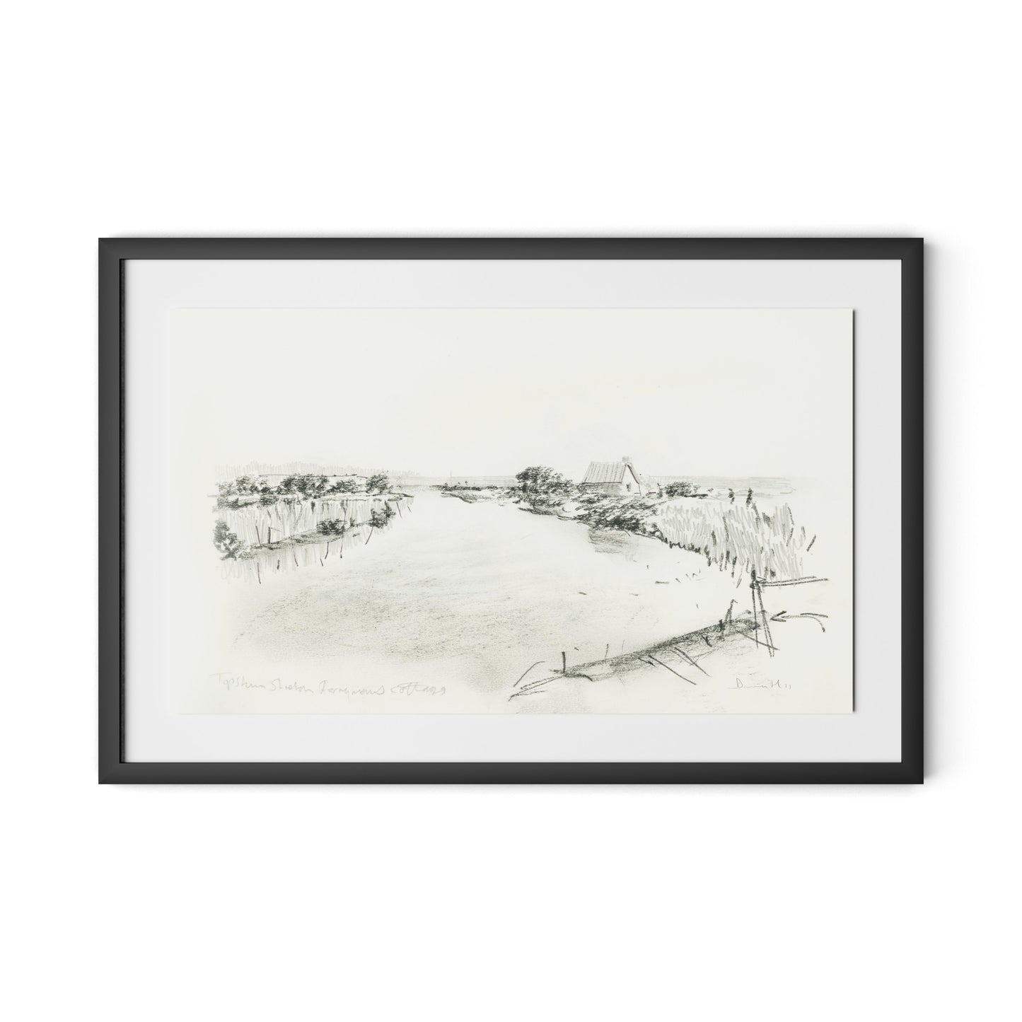 Fisherman's Cottage Framed Paper / 32 x 21 in / Black
