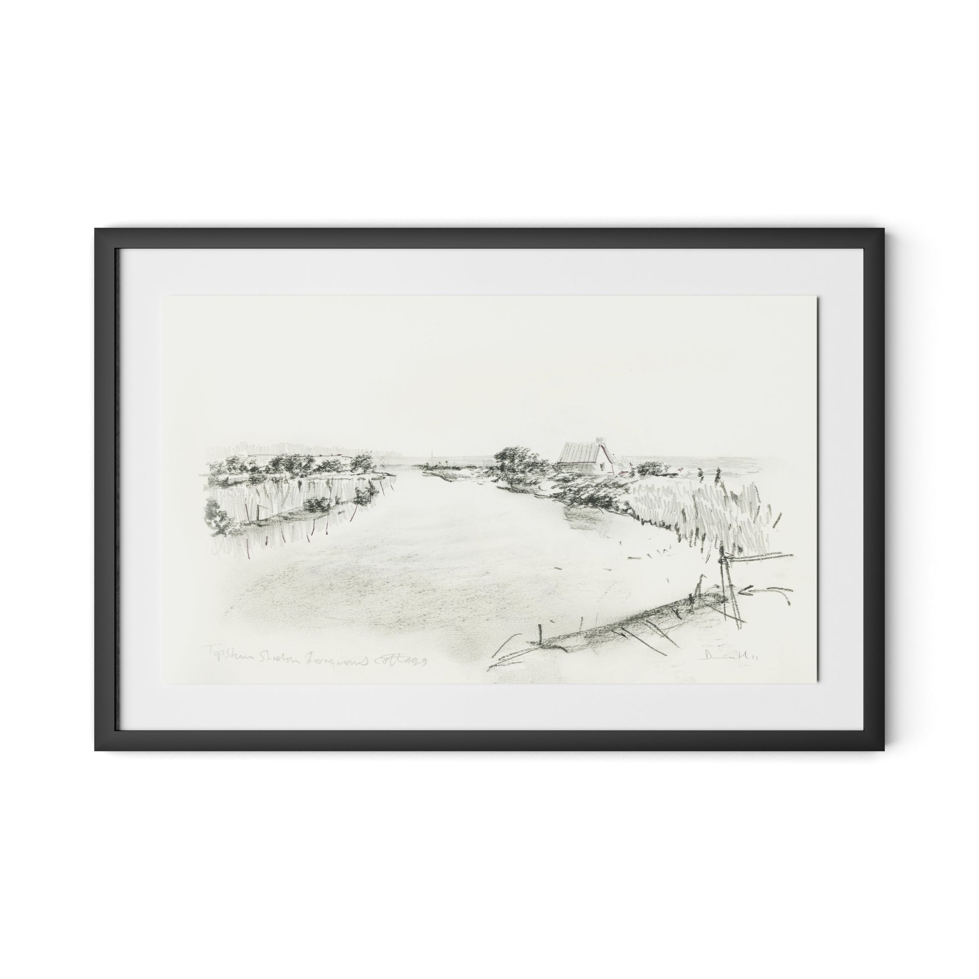 Fisherman's Cottage Framed Paper / 32 x 21 in / Black