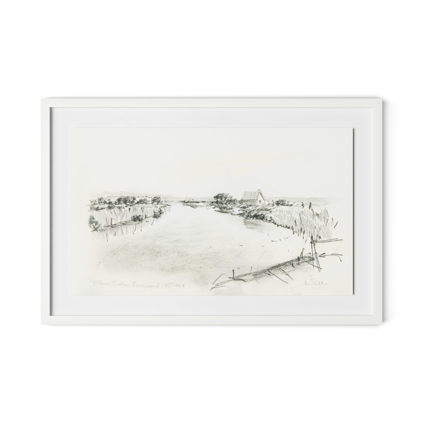 Fisherman's Cottage Framed Paper / 32 x 21 in / White