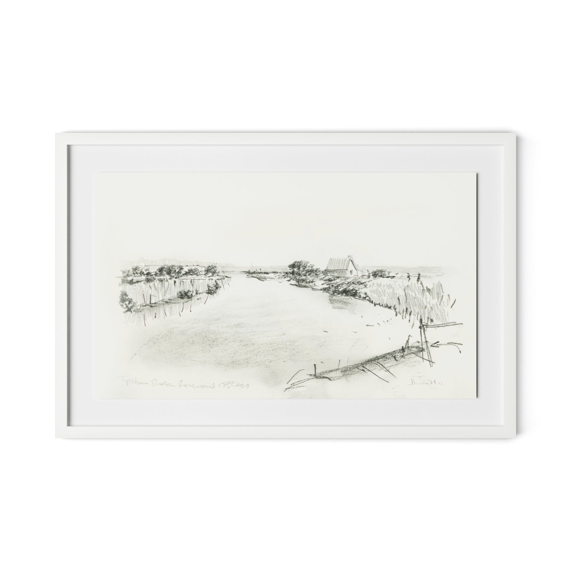 Fisherman's Cottage Framed Paper / 32 x 21 in / White