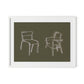 Chairs Framed Paper / 32 x 24 in / White