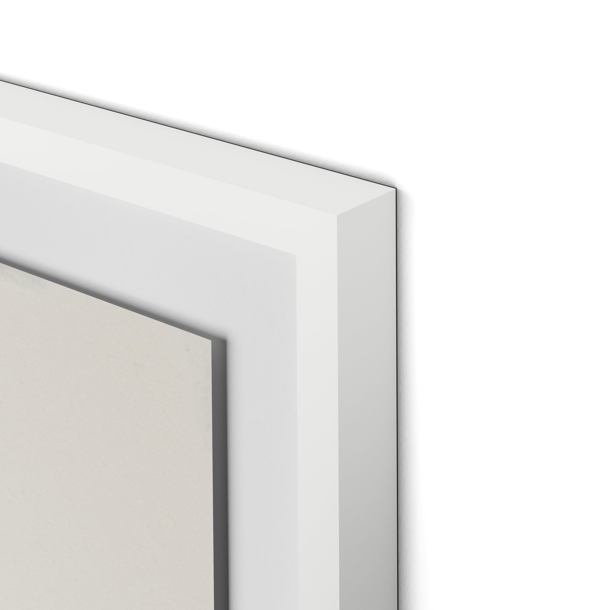 Spring Gathered w Border Framed Paper / 32 x 24 in / White