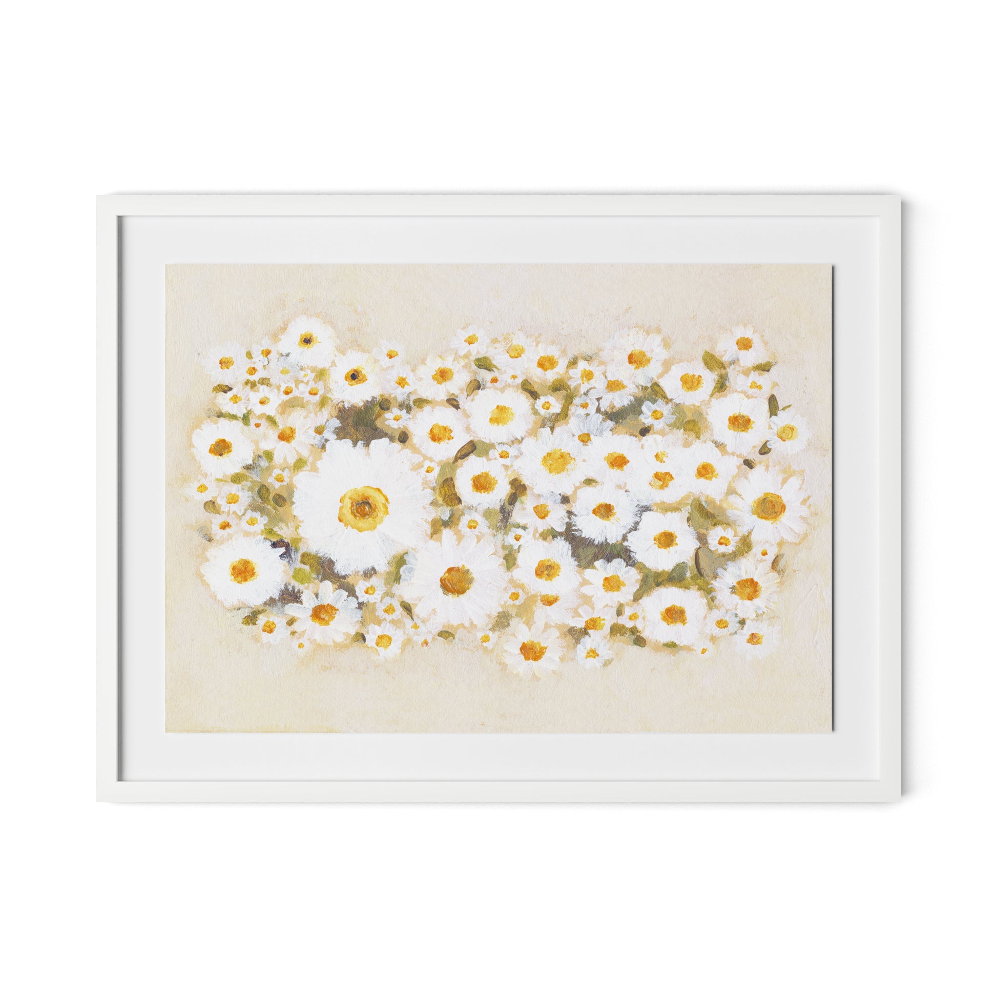 Chorus of Daisies Framed Paper / 32 x 24 in / White