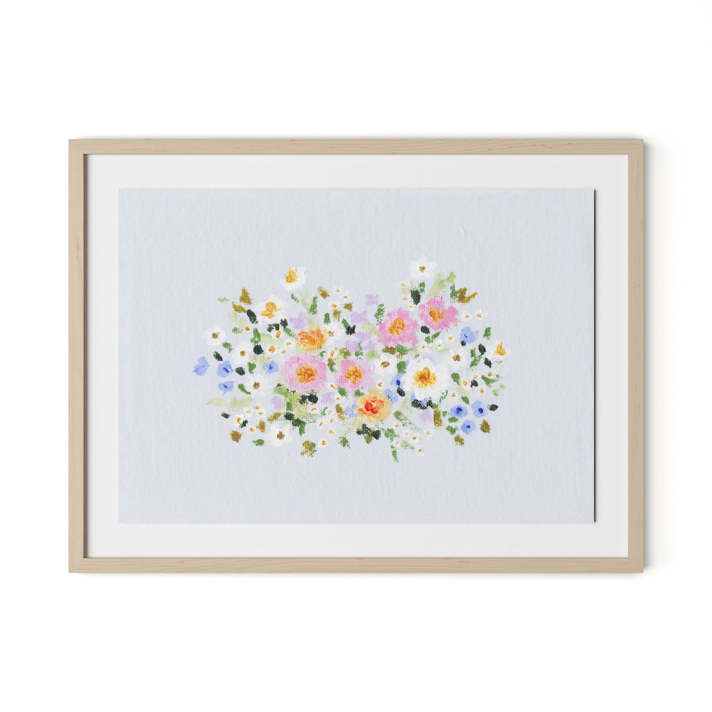 Bloom No. 2 Framed Paper / 32 x 24 in / Natural Maple