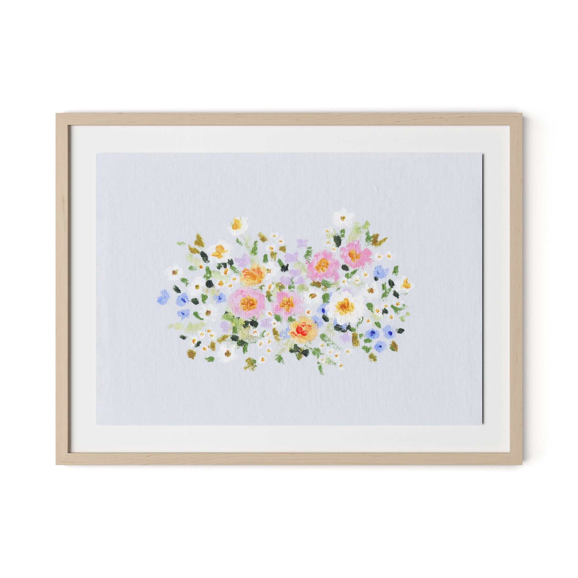 Bloom No. 2 Framed Paper / 32 x 24 in / Natural Maple