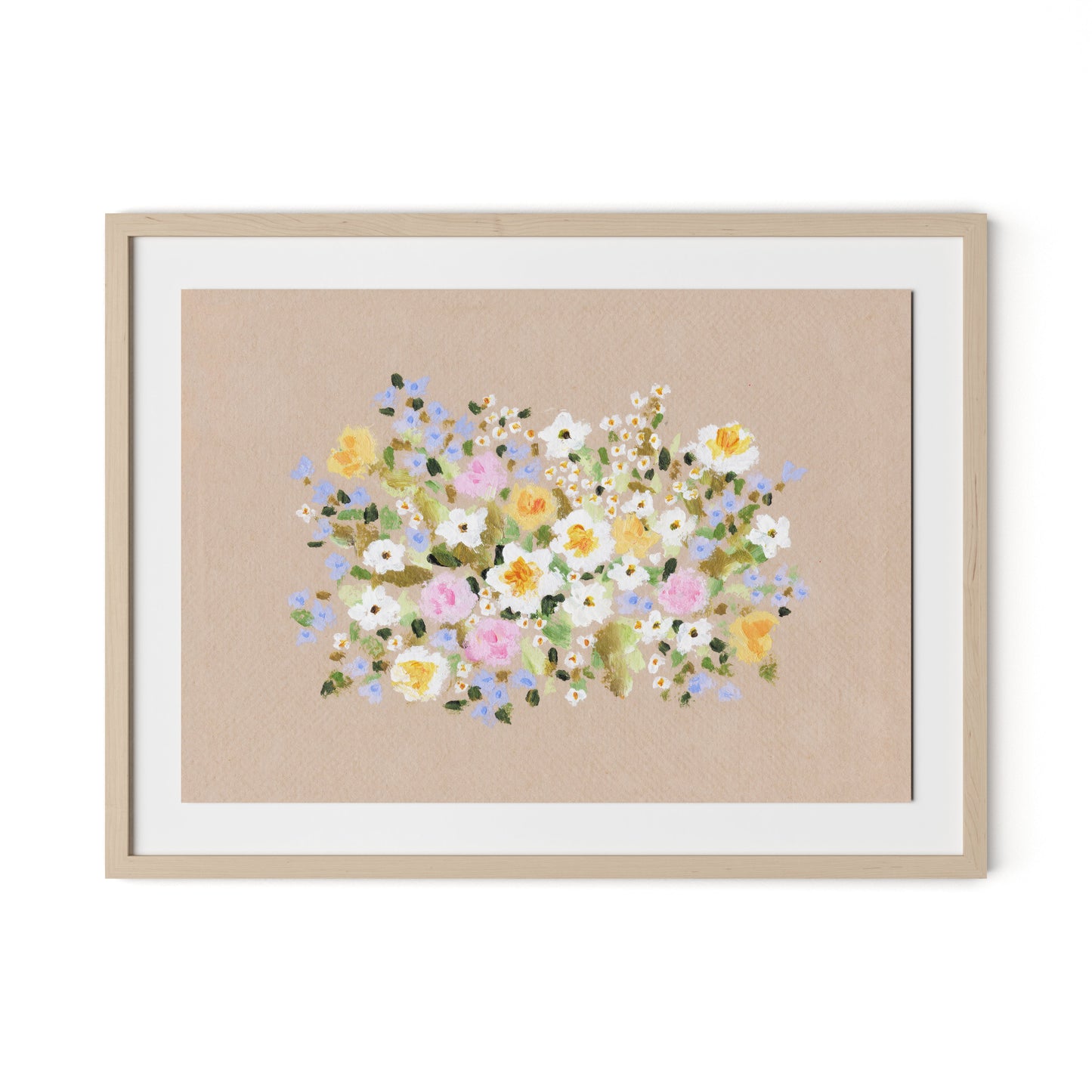 Bloom No. 3 Framed Paper / 32 x 24 in / Natural Maple