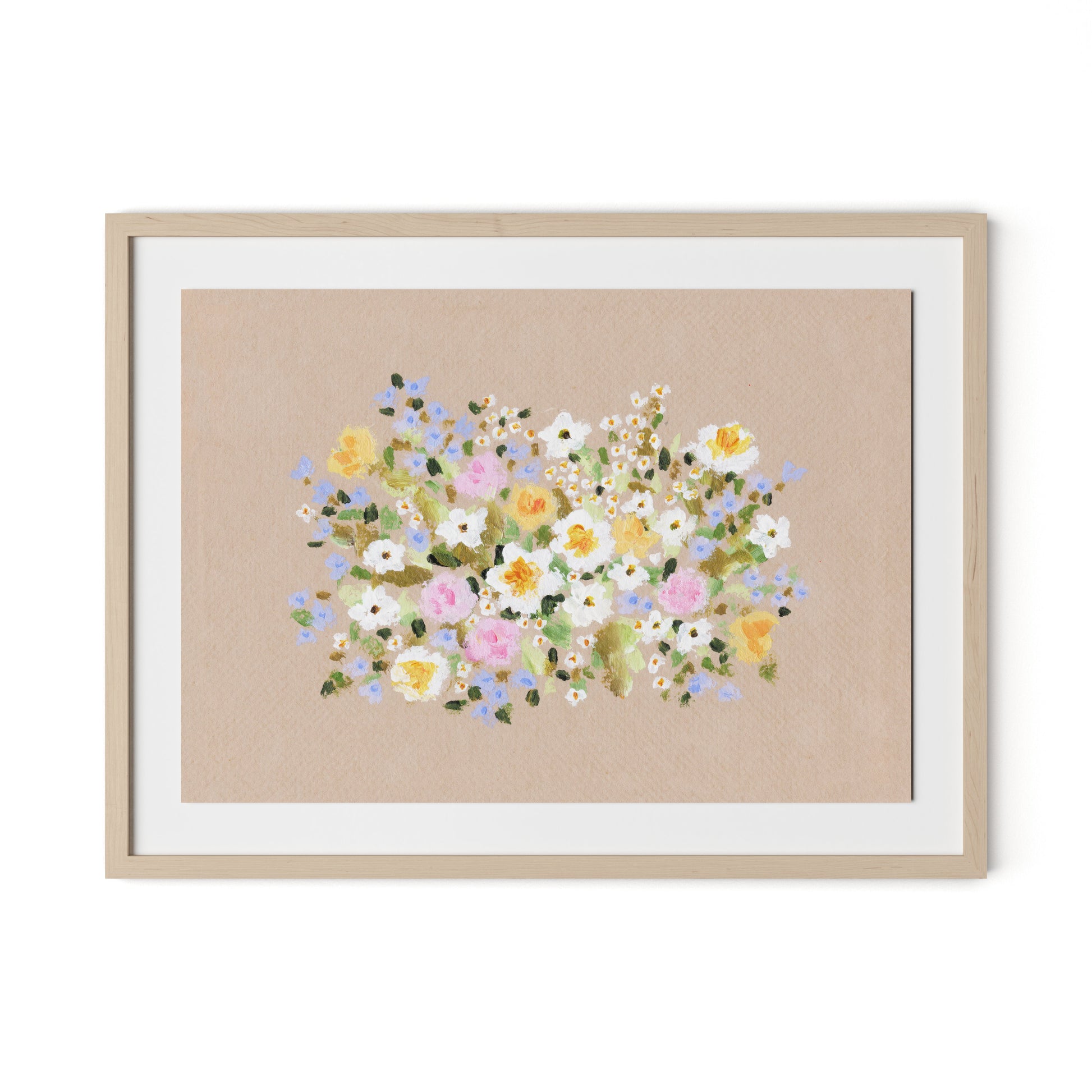 Bloom No. 3 Framed Paper / 32 x 24 in / Natural Maple