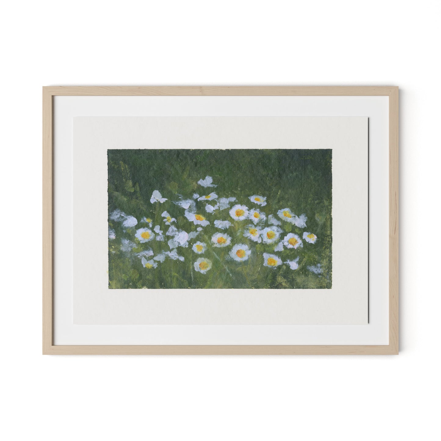 Wildflower Constellations XIX with border Framed Paper / 32 x 24 in / Natural Maple