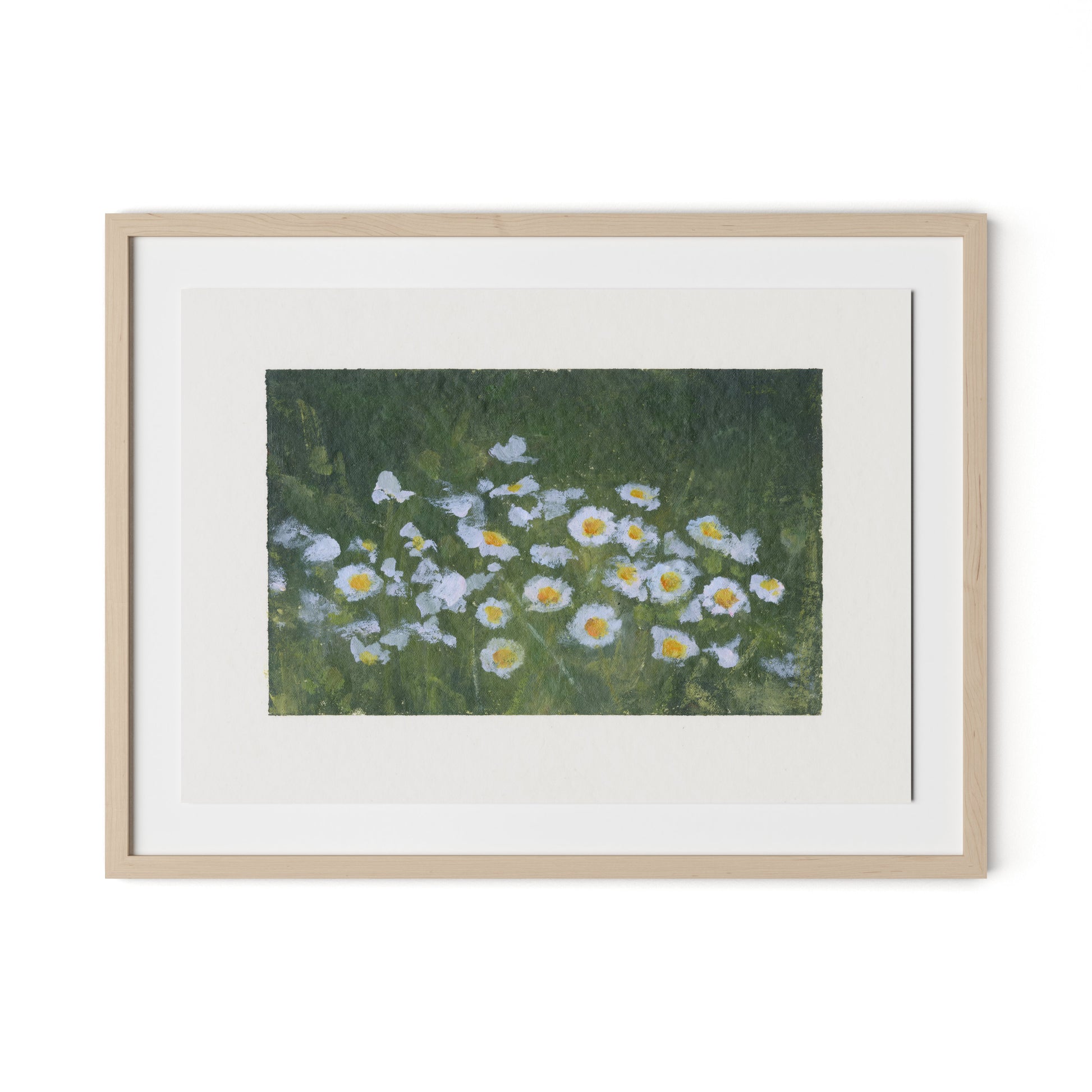 Wildflower Constellations XIX with border Framed Paper / 32 x 24 in / Natural Maple