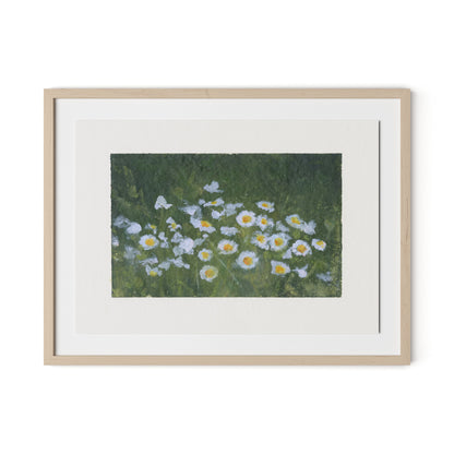 Wildflower Constellations XIX with border Framed Paper / 32 x 24 in / Natural Maple