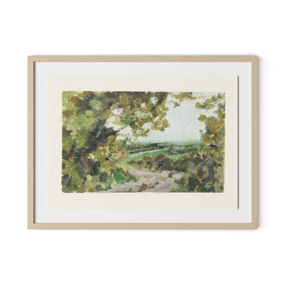 Summer Passage with border Framed Paper / 32 x 24 in / Natural Maple