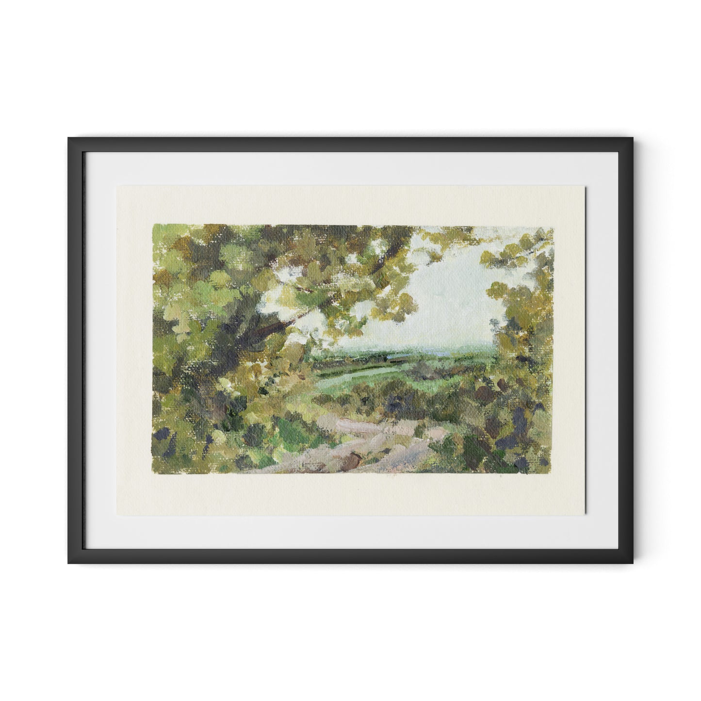 Summer Passage with border Framed Paper / 32 x 24 in / Black