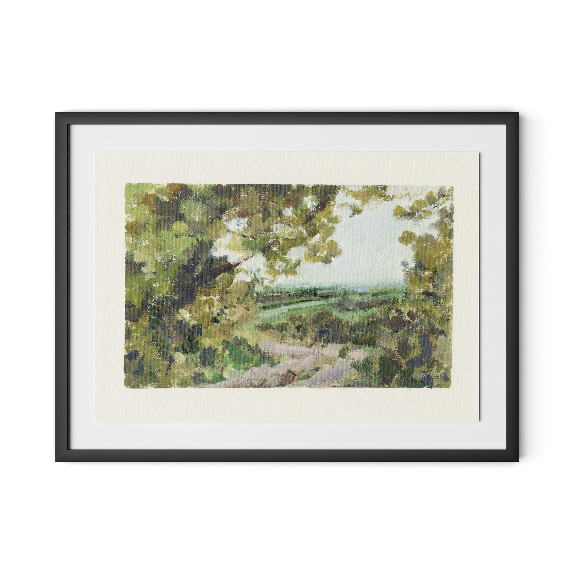 Summer Passage with border Framed Paper / 32 x 24 in / Black